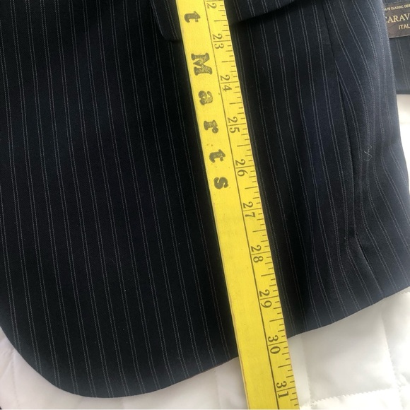CARAVELLI YTALY Blazer Black Striped Blazer Sport Coat 3 Button men’s Sz 38S 32W - Picture 14 of 16
